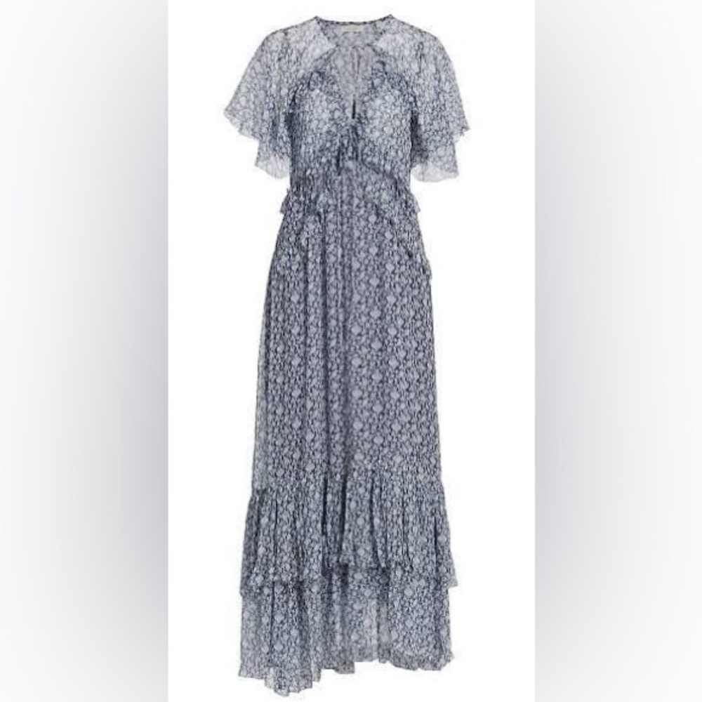 Doen Antoinette Silk Dress Porcelain Blue Tea